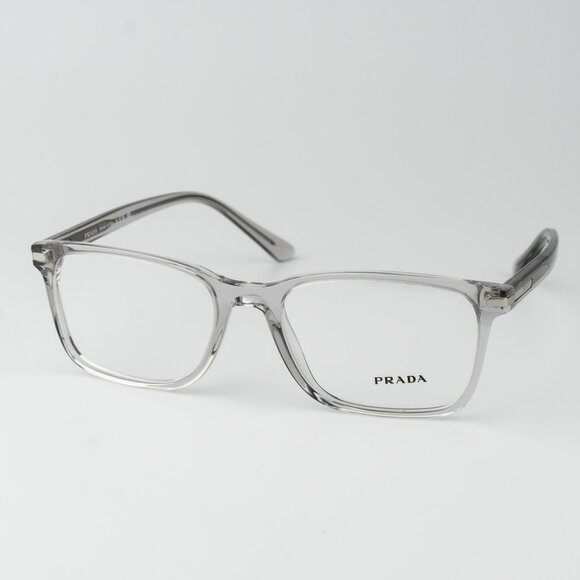 Prada Women Eyeglasses Crystal Grey Square Unisex PR14WV U431O1 BRAND NEW - Picture 1 of 10